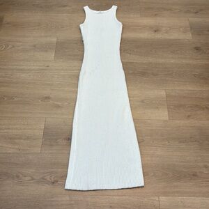 Talulah Ivory Sleeveless Round Neck Maxi Textured Bodycon Dress M
